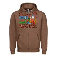 Chestnut I Run On Coffee And Basketball Frappe Zipper Hoodie - FaDigitalArtStudio