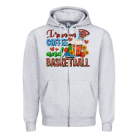 Heather Grey I Run On Coffee And Basketball Frappe Zipper Hoodie - FaDigitalArtStudio