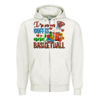 Oatmeal Heather I Run On Coffee And Basketball Frappe Zipper Hoodie - FaDigitalArtStudio