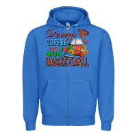 True Royal I Run On Coffee And Basketball Frappe Zipper Hoodie - FaDigitalArtStudio