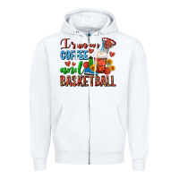 White I Run On Coffee And Basketball Frappe Zipper Hoodie - FaDigitalArtStudio