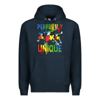 Navy Perfectly unique Autism Awareness Day Premium Hoodie - FaDigitalArtStudio
