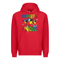 Red Perfectly unique Autism Awareness Day Premium Hoodie - FaDigitalArtStudio