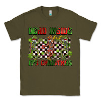 Army Green dead inside but it's christmas dancing skeletons Classic Tee - BarkalooDesign