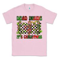 Bubblegum Pink dead inside but it's christmas dancing skeletons Classic Tee - BarkalooDesign