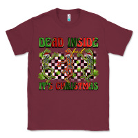 Burgundy dead inside but it's christmas dancing skeletons Classic Tee - BarkalooDesign