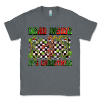 Charcoal Heather dead inside but it's christmas dancing skeletons Classic Tee - BarkalooDesign