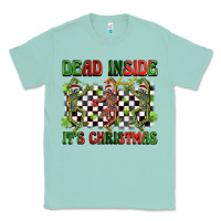 Seafoam dead inside but it's christmas dancing skeletons Classic Tee - BarkalooDesign