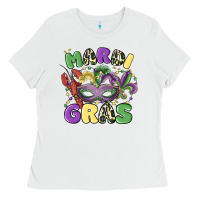 White mardi gras Ladies Tee - MaliasSmallBusiness