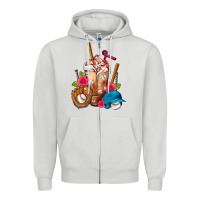 Dove Grey Baseball Frappe Zipper Hoodie - FaDigitalArtStudio