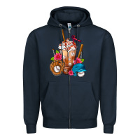 Navy Baseball Frappe Zipper Hoodie - FaDigitalArtStudio