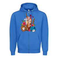 True Royal Baseball Frappe Zipper Hoodie - FaDigitalArtStudio