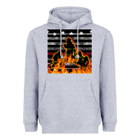 Heather Grey american firefighters seamless pattern Heavyweight Hoodie - BundleAndBundleShop