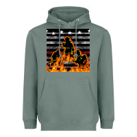Sage american firefighters seamless pattern Heavyweight Hoodie - BundleAndBundleShop