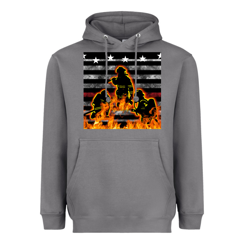 American Firefighters Seamless Pattern Heavyweight Hoodie by BundleAndBundleShop | Teevron