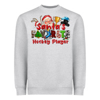 Heather Grey santas favorite hockey player Heavyweight Sweatshirt - CowGirlArtShop