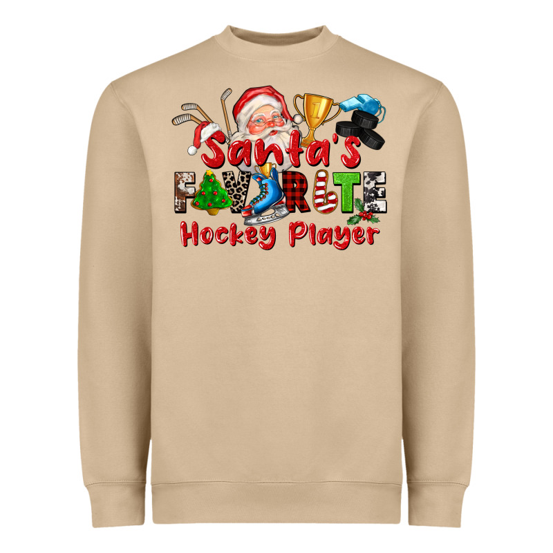 Santas Favorite Hockey Player Heavyweight Sweatshirt by CowGirlArtShop | Teevron