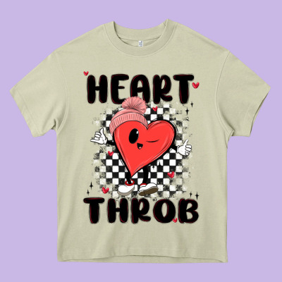 Heart Throb Heavy Core Tee Designed By Maliassmallbusiness