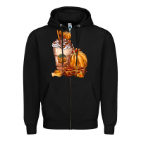 Black Pumpkin Spice Coffee Zipper Hoodie - FaDigitalArtStudio