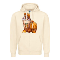 Sandshell Pumpkin Spice Coffee Zipper Hoodie - FaDigitalArtStudio
