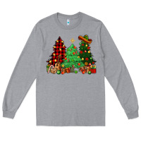 Heather Grey Mexican Christmas trees Long Sleeve Tee - NancyCooperArtShop