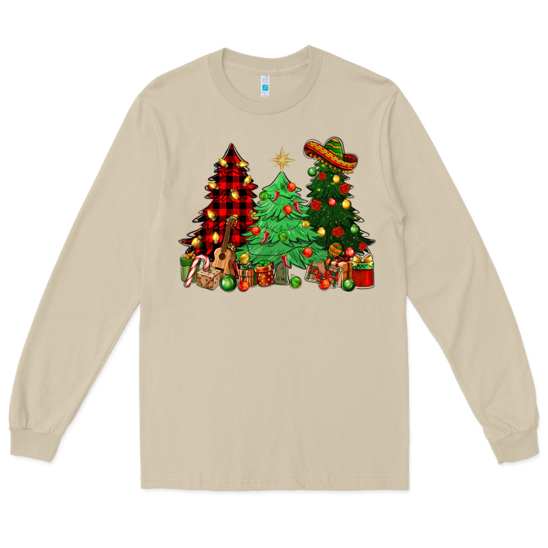 Mexican Christmas Trees Long Sleeve Tee by NancyCooperArtShop | Teevron