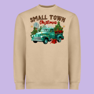 Small Town Christmas Heavyweight Sweatshirt Designed By Cowgirlartshop