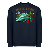 Navy small town christmas Heavyweight Sweatshirt - CowGirlArtShop
