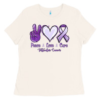 Bone Peace love cure Testicular Cancer Ladies Tee - NancyCooperArtShop