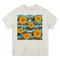 Cream sunflower western seamless revize Heavy Core Tee - AdoDesignShop