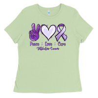 Matcha Peace love cure Testicular Cancer Ladies Tee - NancyCooperArtShop