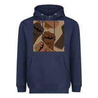 Navy melanin raised fist seamless pattern Heavyweight Hoodie - BundleAndBundleShop