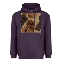 Plum melanin raised fist seamless pattern Heavyweight Hoodie - BundleAndBundleShop