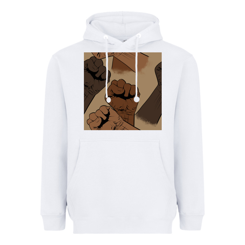 Melanin Raised Fist Seamless Pattern Heavyweight Hoodie by BundleAndBundleShop | Teevron