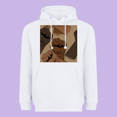 Melanin Raised Fist Seamless Pattern Heavyweight Hoodie Designed By Bundleandbundleshop
