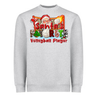 Heather Grey santas favorite volleyball player Heavyweight Sweatshirt - CowGirlArtShop
