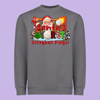 Santas Favorite Volleyball Player Heavyweight Sweatshirt Designed By Cowgirlartshop