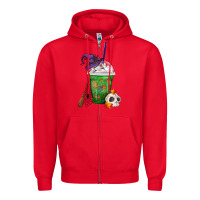 Red Halloween Spooky Pumpkins Frappe Zipper Hoodie - FaDigitalArtStudio