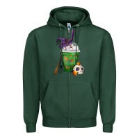 Sports Green Halloween Spooky Pumpkins Frappe Zipper Hoodie - FaDigitalArtStudio