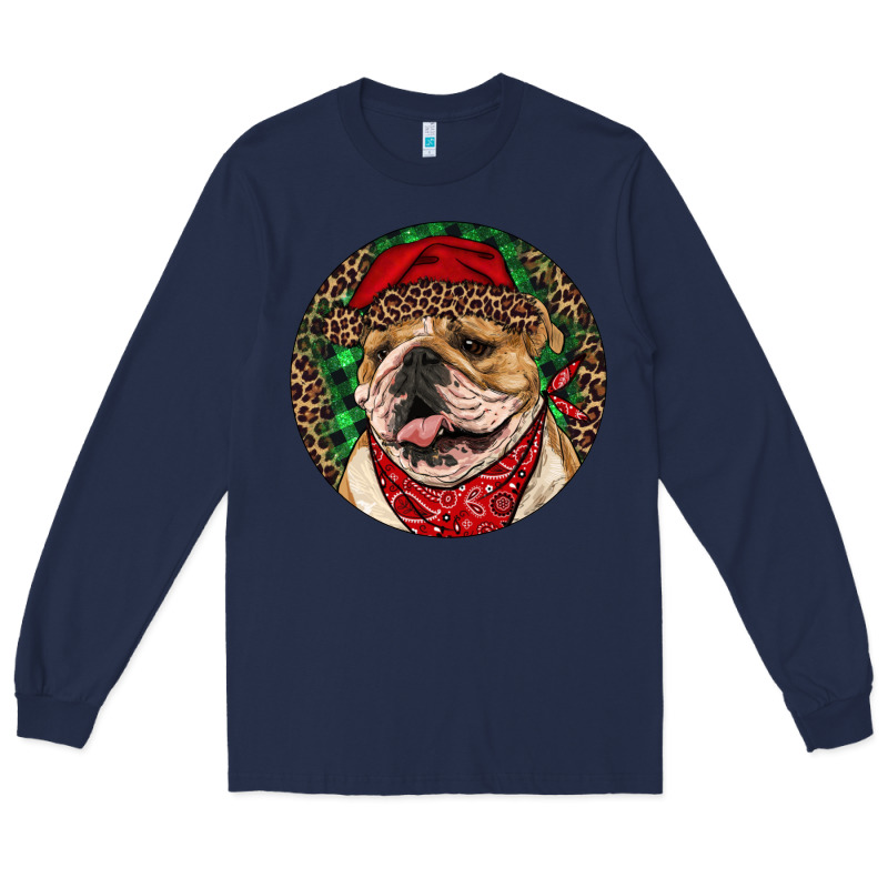 Christmas English Bulldog Long Sleeve Tee by RanaPortraitStore | Teevron