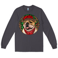 Smoke Christmas English Bulldog Long Sleeve Tee - RanaPortraitStore