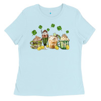 Baby Blue patricks day coffee Ladies Tee - MaliasSmallBusiness