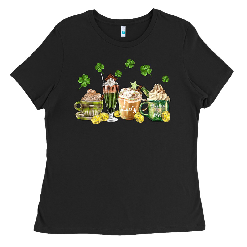 Patricks Day Coffee Ladies Tee by MaliasSmallBusiness | Teevron