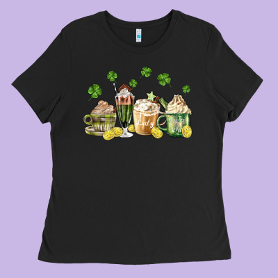 Patricks Day Coffee Ladies Tee Designed By Maliassmallbusiness