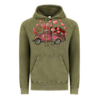 Vintage Olive love truck with roses and leopard Vintage Hoodie - RanaPortraitStore