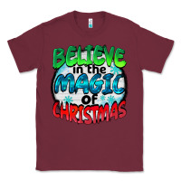 Burgundy believe in the magic of christmas Classic Tee - BarkalooDesign