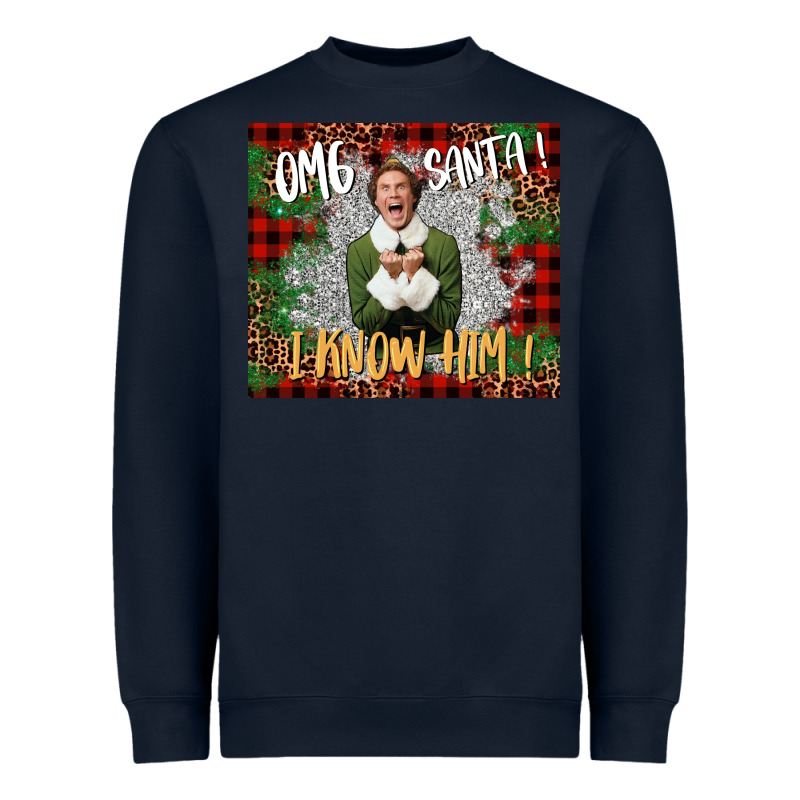 Omg Santa I Know Him Elf Heavyweight Sweatshirt by CowGirlArtShop | Teevron