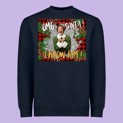 Omg Santa I Know Him Elf Heavyweight Sweatshirt Designed By Cowgirlartshop