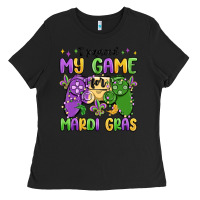Black i paused my game for mardi gras Ladies Tee - MaliasSmallBusiness