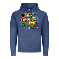 Vintage Denim Louisiana Map Sunflower Cactus Serape Vintage Hoodie - RanaPortraitStore